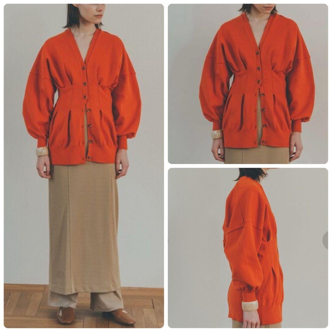 CLANE クラネ ウエストシェイプドルマンカーディガン 2サイズ オレンジ 羽織り ニット トップス 長袖 レディース 美シルエット 体型カバー拍卖