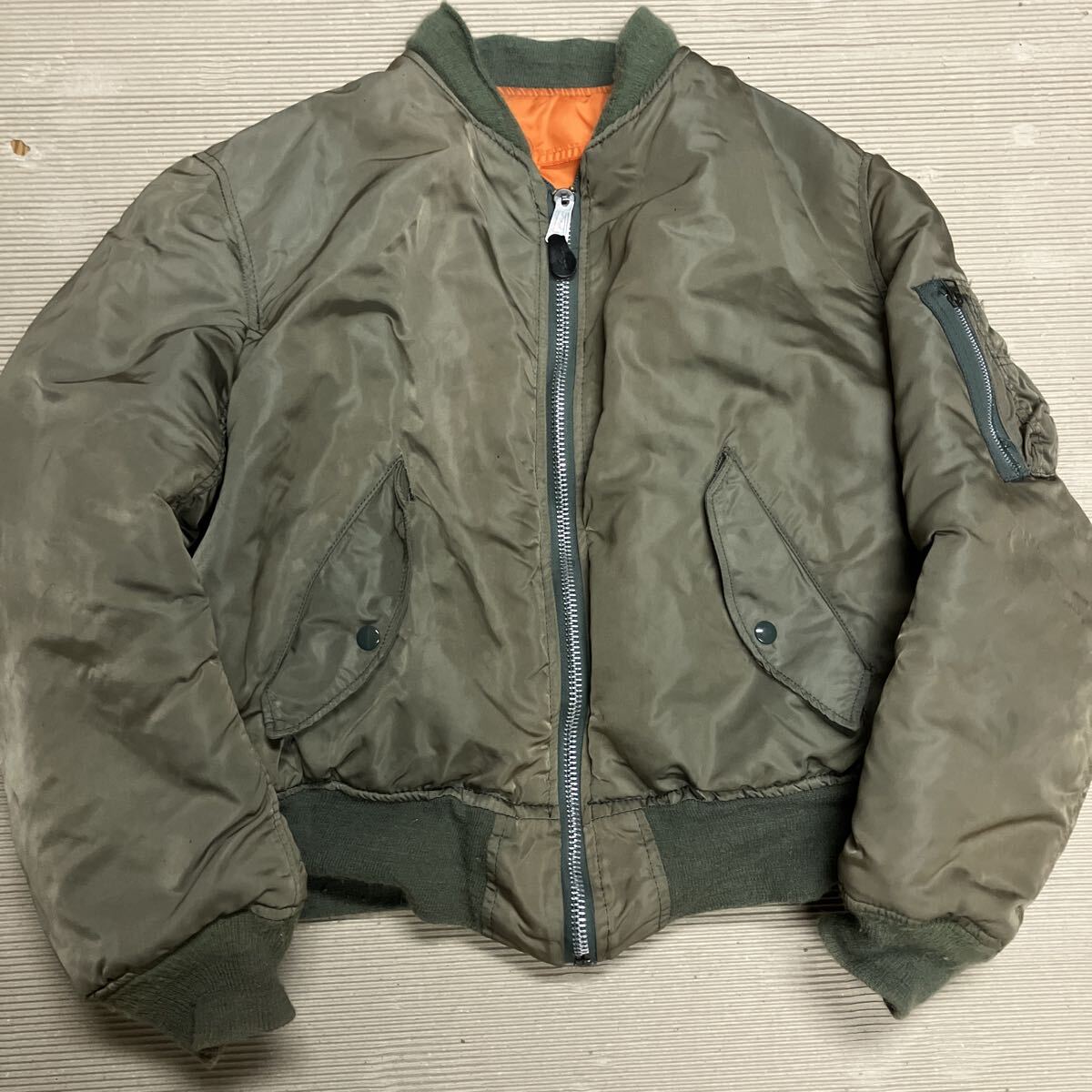 【1円スタート】ALPHA INDUSTRIES アルファ インダストリーズ MAー1 フライトジャケット USA製 Lサイズ拍卖
