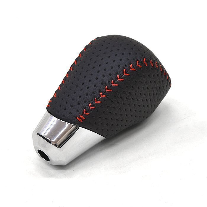 200系 ハイエース アルファード 等 パンチング PVC レザー シフトノブ トヨタ B 8mm 径 ステッチ レッド 新品 内装 カスタムパーツ拍卖