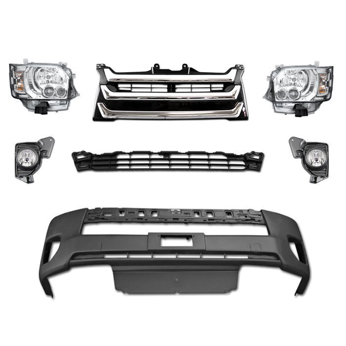 200系 ハイエース 4型 標準 LEDヘッド ライト フロント 7点 セット Ver,2 フェイスチェンジ ナロー拍卖