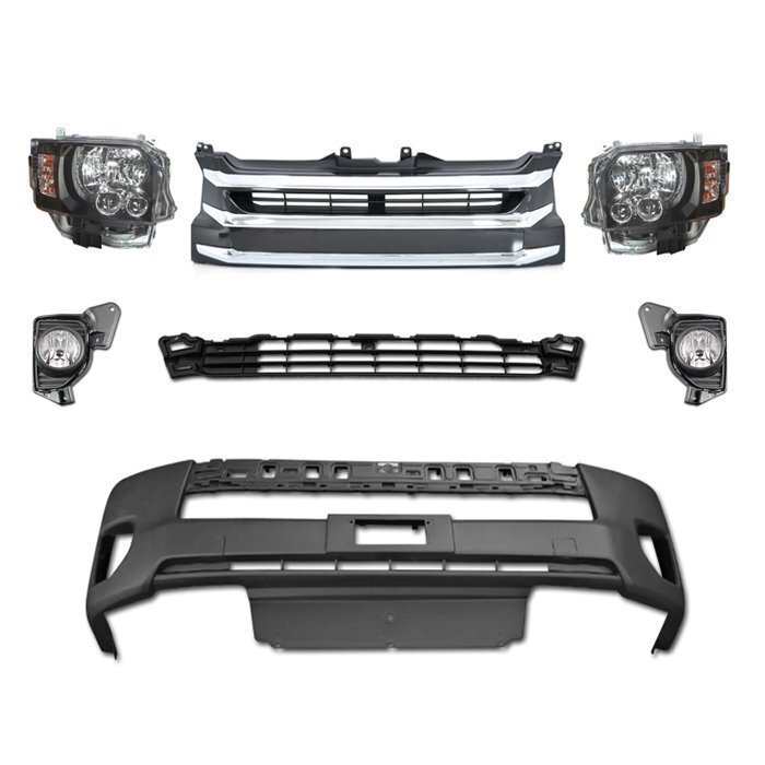 200系 ハイエース 4型 ワイド LEDヘッド ライト フロント 7点 セット Ver,4 フェイスチェンジ拍卖