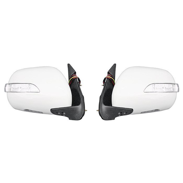 200系 ハイエース LED ウインカー ウェルカムランプ付き 電動格納 ドア ミラー Ver,1 058 ホワイト 塗装品 左右セット 新品 電格式 サイド拍卖