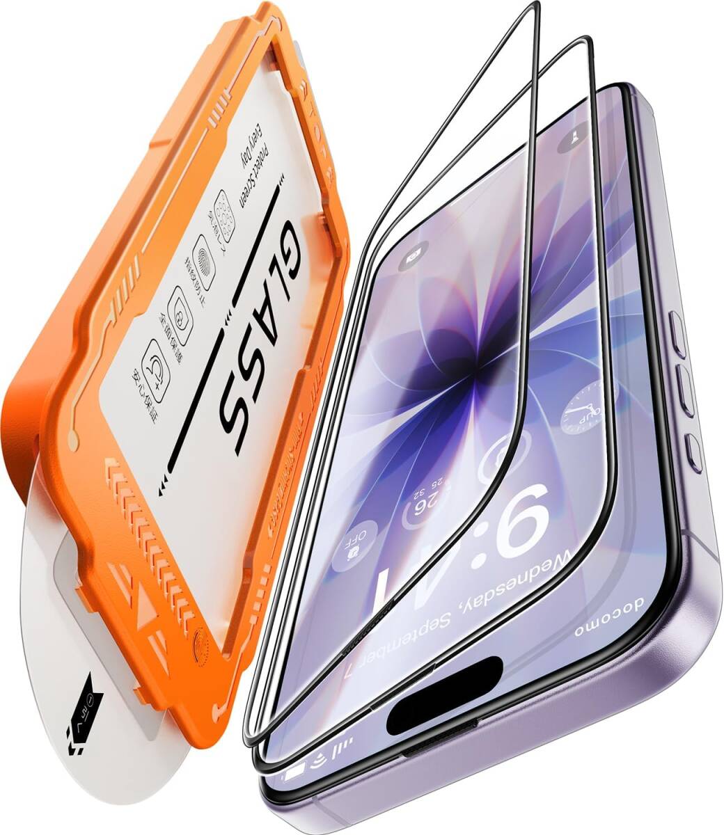 iphone 17 ガラスフィルム 2枚セット 硬度10H 自動吸着拍卖