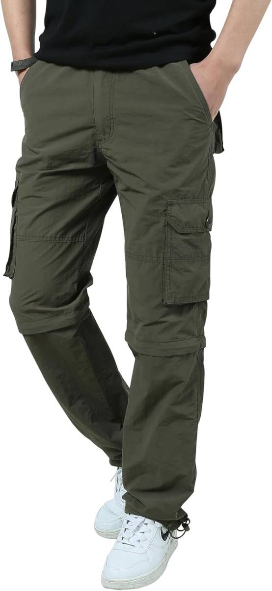 カーゴパンツ メンズ アウトドア ズボン 撥水 速乾 脱着可能 3WAY XL拍卖