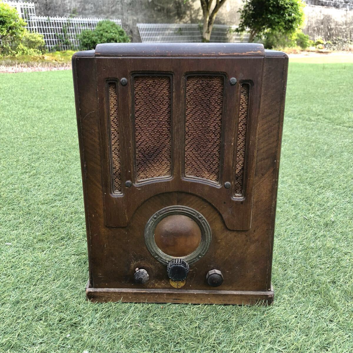 【希少 木製ラジオ】ヴィンテージ 昭和レトロ 日本放送協会 検印有 アンティーク コレクション インテリア 現状品 当時物 昭和初期 拍卖