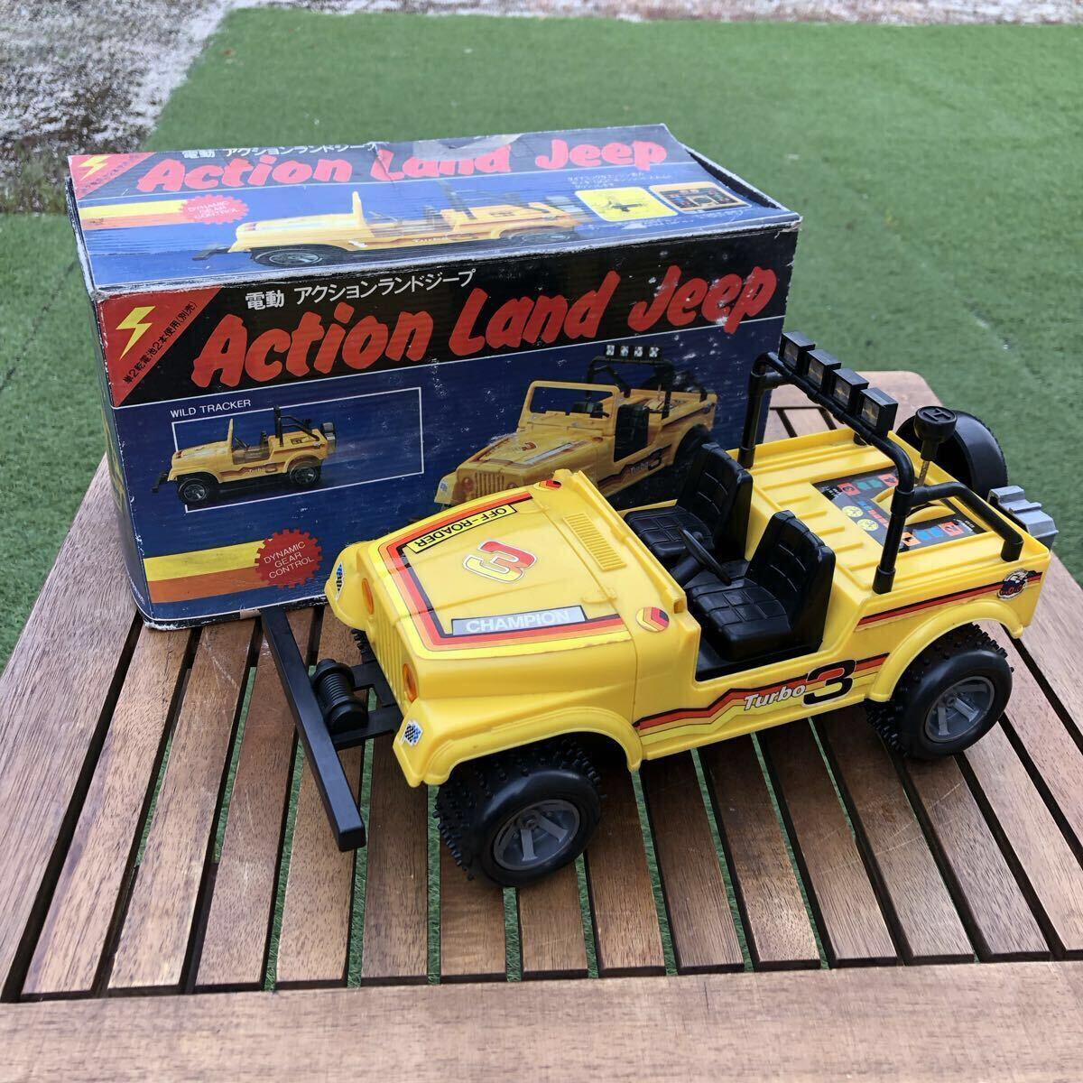 【ジャンク 希少 レトロ】電動 アクションランドジープ Action Land Jeep 箱付き おもちゃ ジープカー 昭和レトロ コレクション ミニカー拍卖