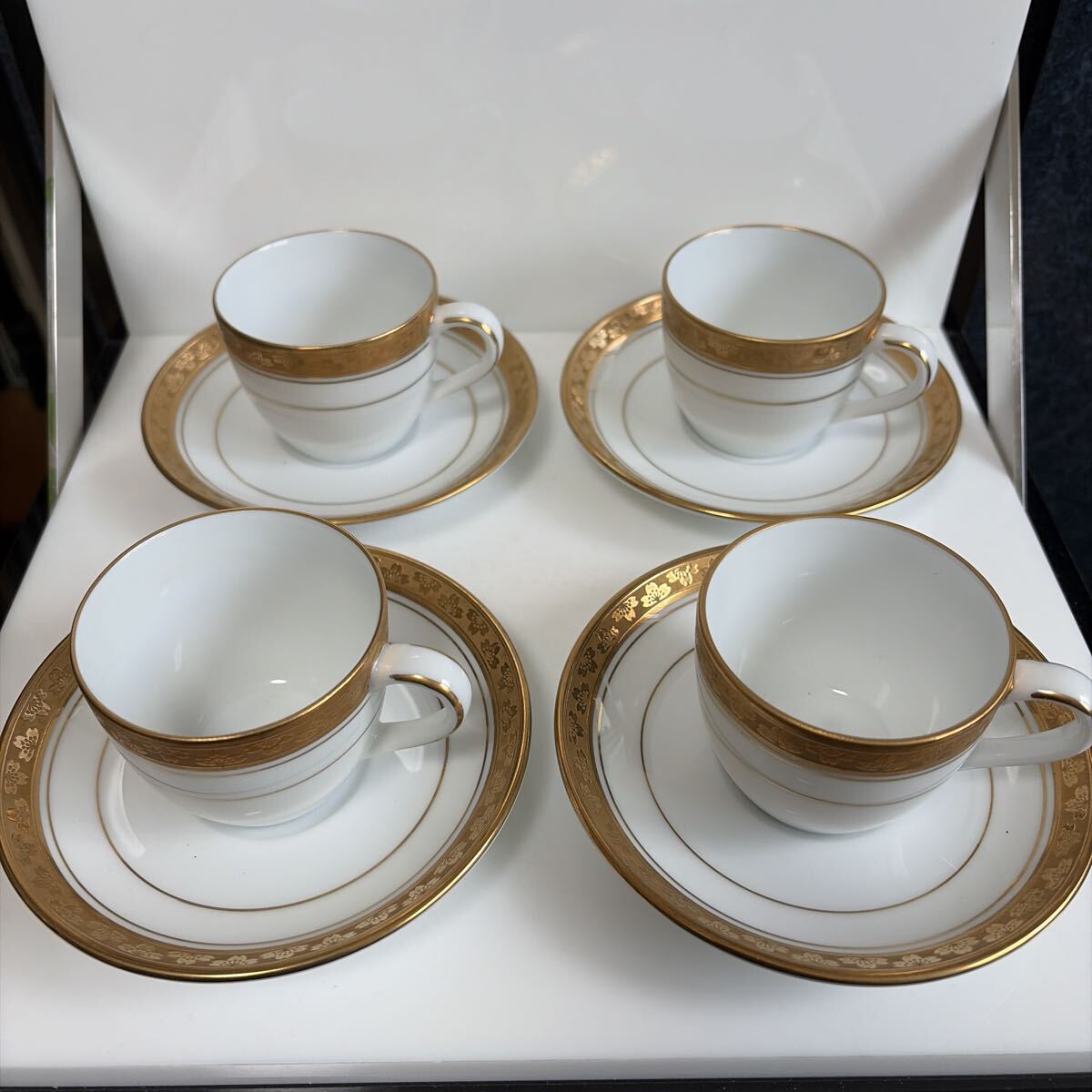 ノリタケ ローゼンボルグ カップ&ソーサー 4客 金彩 ゴールド拍卖