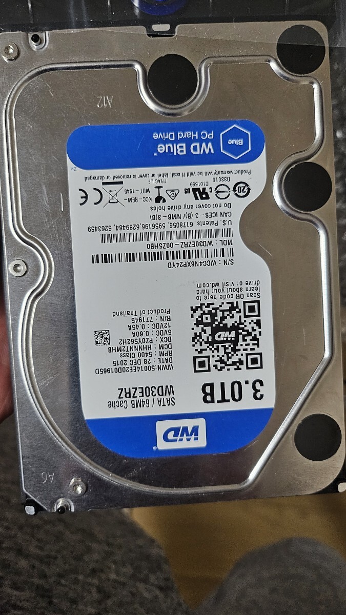 ウエスタンデジタル WDC WD30EZRZ-00Z5HBO 3TB 中古稼働品 WD HDD拍卖