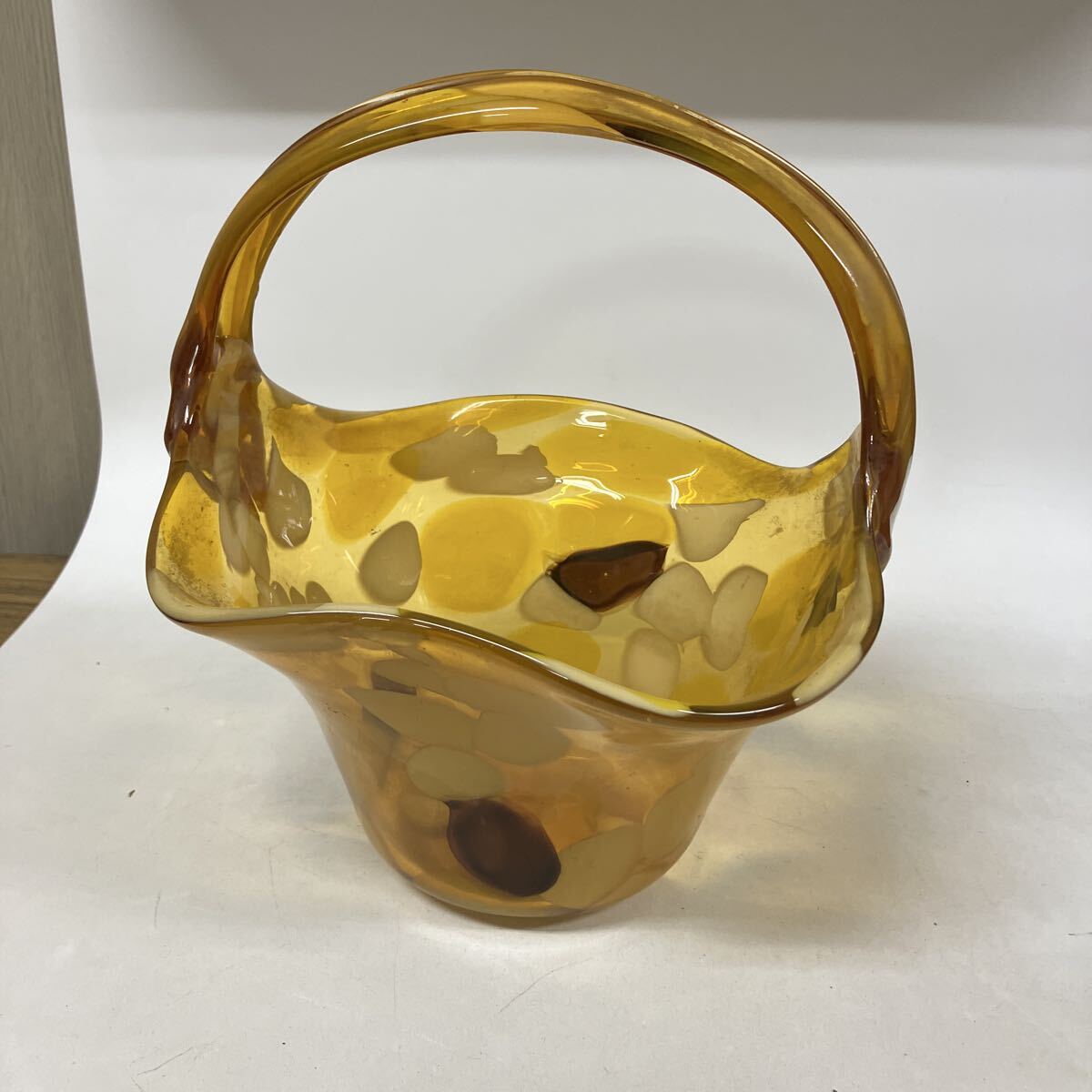 昭和レトロ インテリア オブジェ ガラス アンバーカラー マルティグラス拍卖