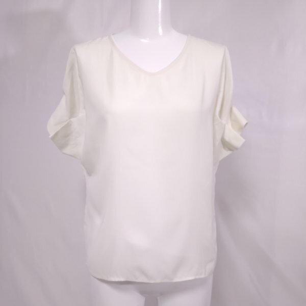 Viaggio Blu ビアッジョブルー フリル袖 ブラウス Vネック 半袖 S カットソー カジュアル 124h4拍卖