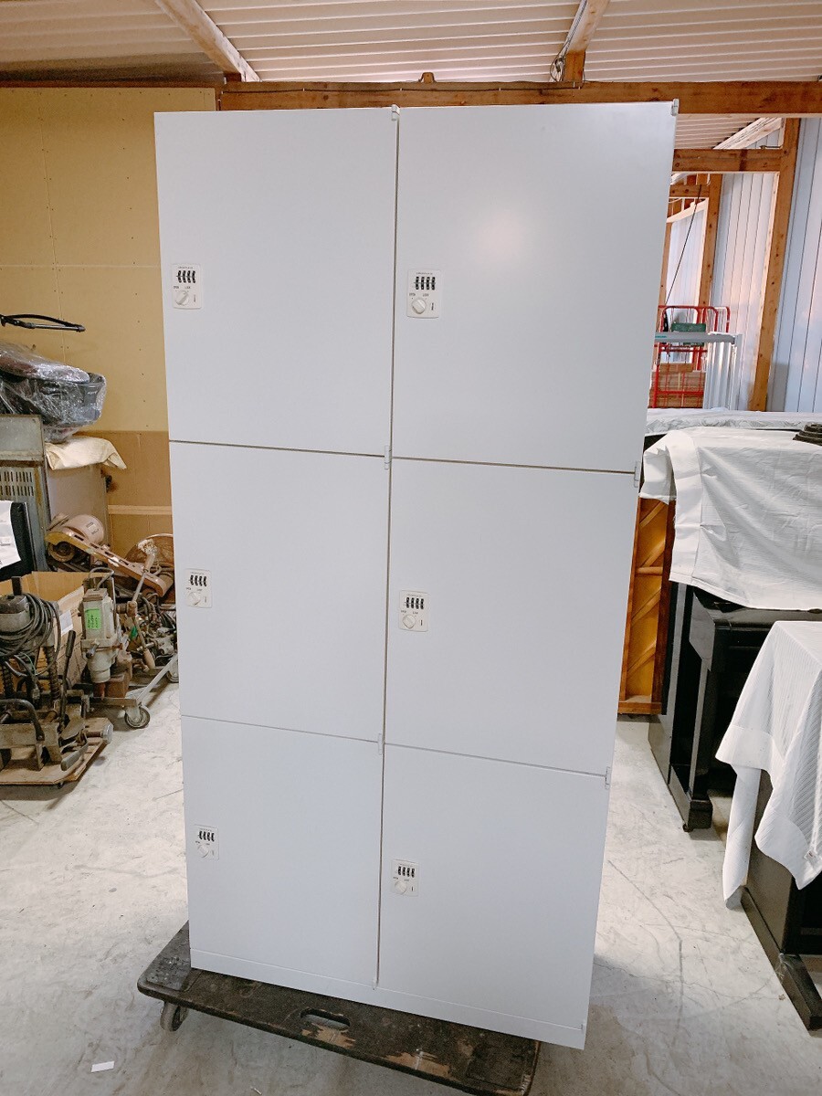 中古 6人用パーソナルロッカー ダイヤル錠 非常解錠キー無し オカムラ 2列3段 レクトライン モバイルロッカー 更衣室 茨城 1111か1 K 家拍卖