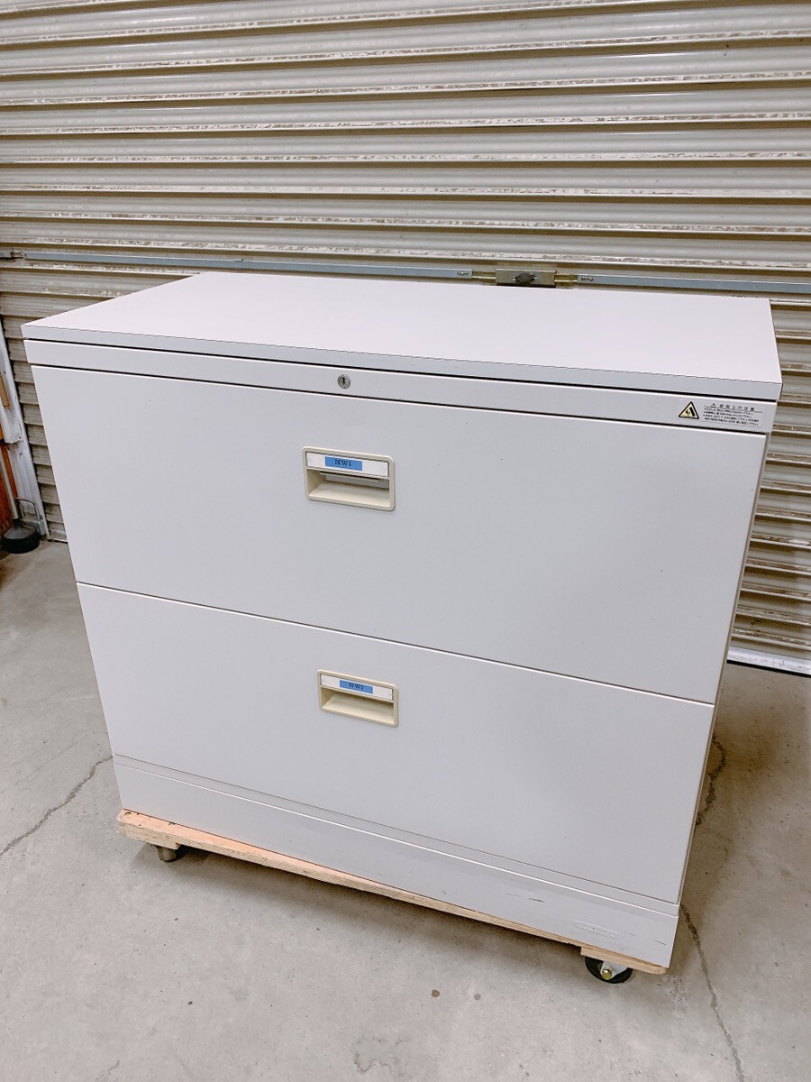 中古 okamura 2段ラテラル書庫 鍵欠品 W900×D450×H820mm ローキャビネット 収納 書庫 オフィス家具 引取歓迎 茨城県 1111か3 K 家拍卖