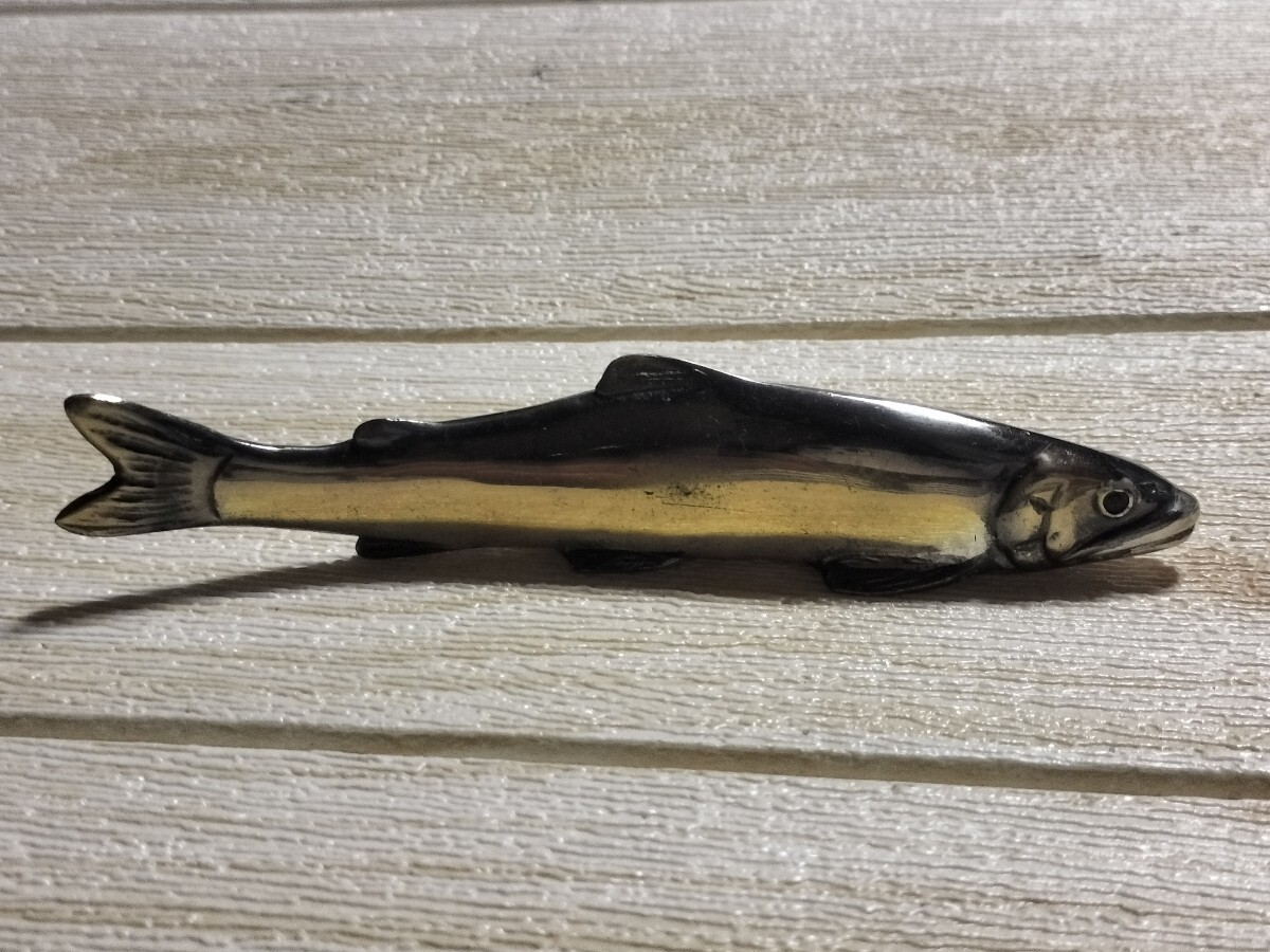 レア!鮎! アンティーク! 魚!金属工芸!文鎮!コレクション!パイオ4拍卖