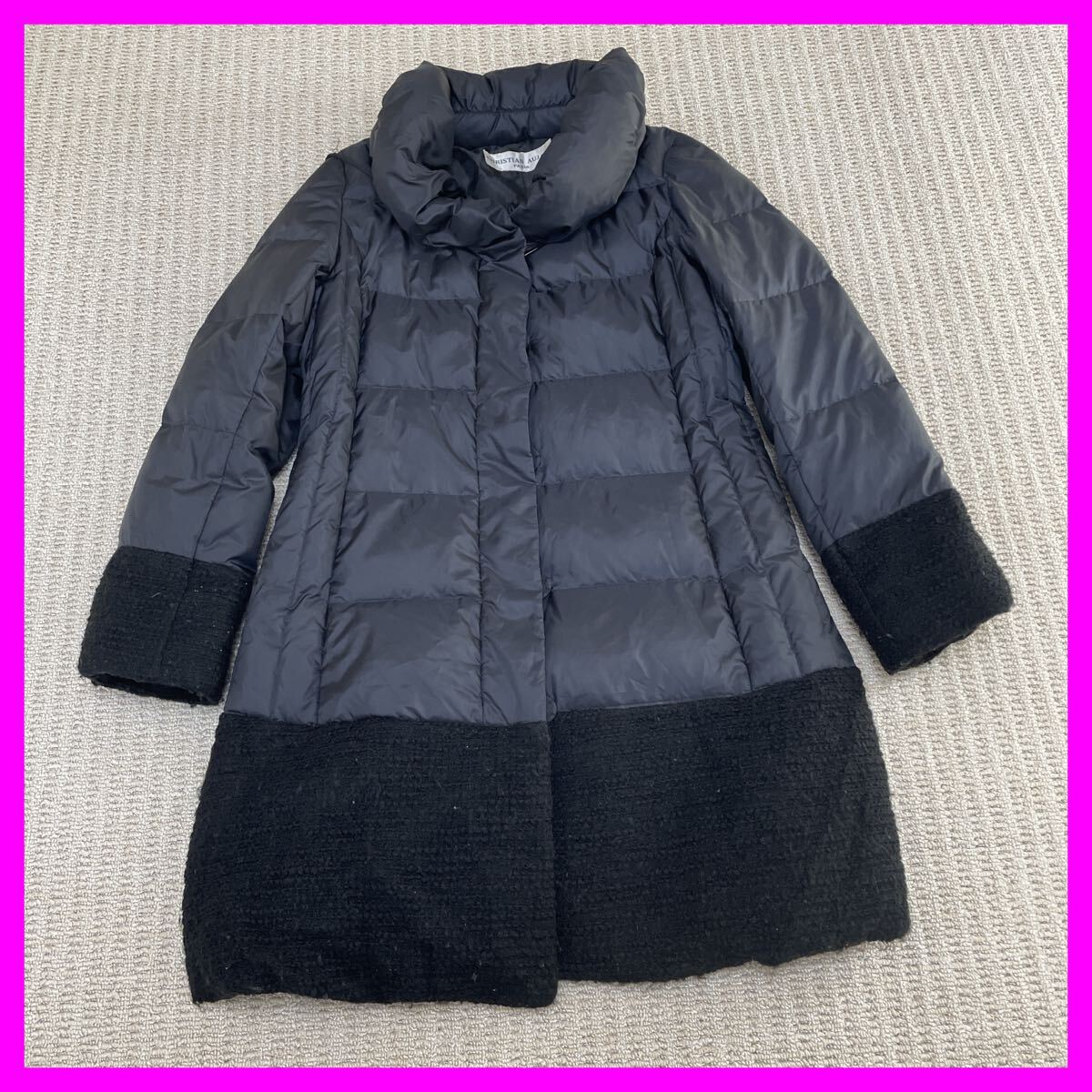 【セール品】クリスチャンオジャール ダウンコート モヘヤ混 黒拍卖
