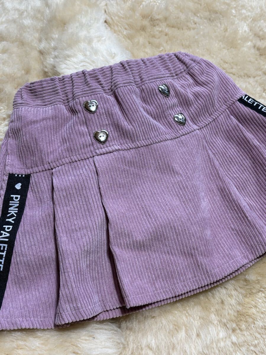 プリーツスカート ピンク コーデュロイ生地 120㎝ 中古 拍卖