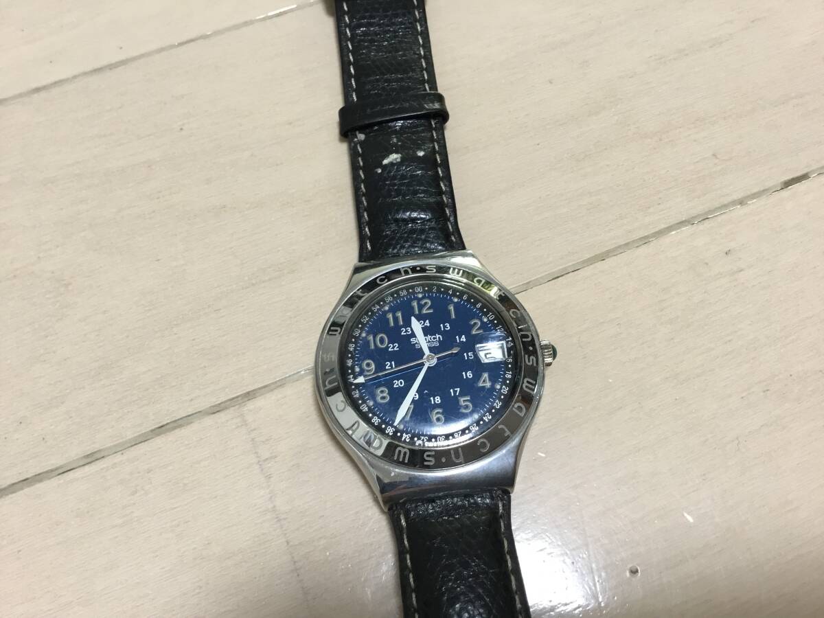 スウォッチSWACH ネイビー文字版 初期モデル 電池切れ拍卖