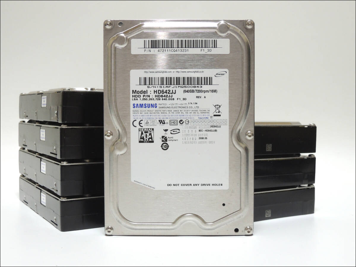 SAMSUNG 3.5インチHDD HD642JJ 640GB SATA 8台セット #14113拍卖
