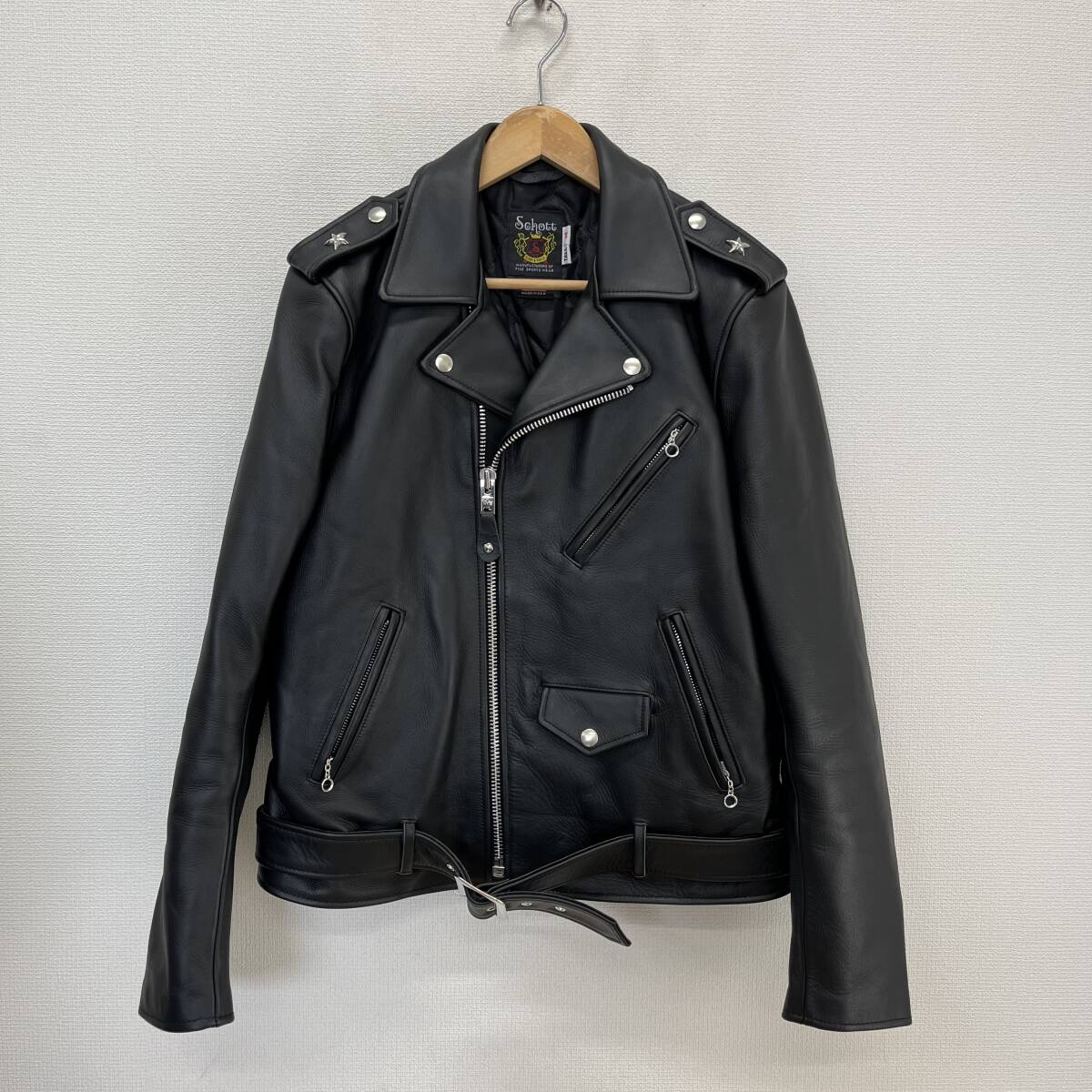 美品 Schott ショット 7164 613UST VINTAGE ONESTAR ワンスター ダブル ライダースジャケット TALL レザー 牛革 USA製 38 10128717拍卖