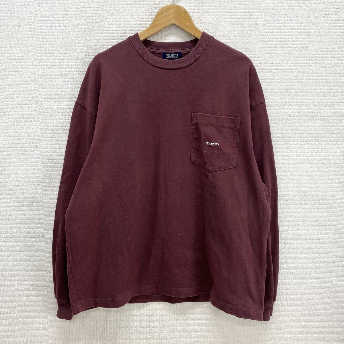NAUTICA ノーティカ 213-1251 TOO HEAVY Pocket L/S Tee ポケット長袖Tシャツ ロンT カットソー M 10130608拍卖