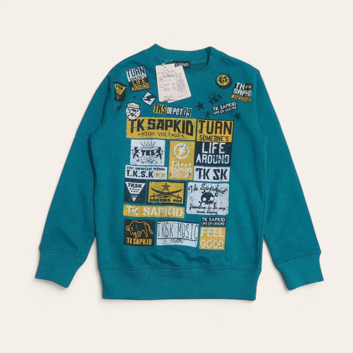【送料無料】タグ付き未使用 TKSAPKID ティーケーサップキッド トレーナー スウェット 130cm キッズ 子供服拍卖