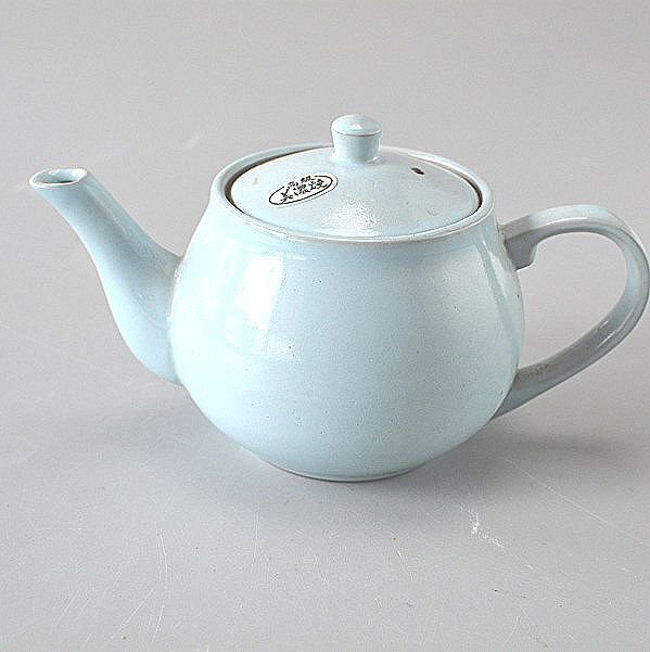 急須 ティーポット 水色 茶漉しつき シンプル おしゃれ ku011拍卖
