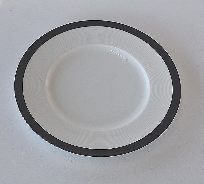 サラダプレー Crate & Barrel ブルーバンド 中皿 plm156拍卖