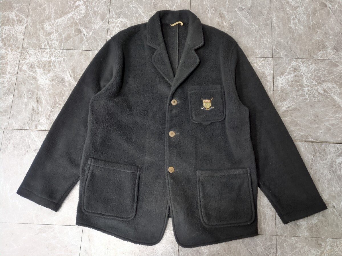 8. 80s90s CHAPS RALPH LAUREN 日本製 ヴィンテージ フリース テーラード ジャケット チャップス ラルフローレン メンズM 黒 y102拍卖