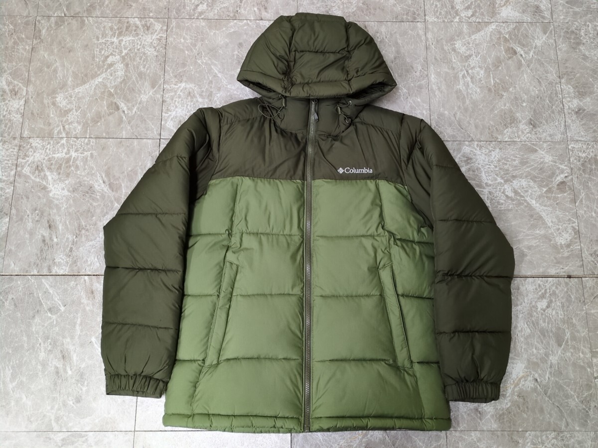 9.コロンビア OMNI-HEAT columbia パイクレークフーデッドジャケット パファー ジャンパー パーカー 中綿 オムニヒートWE0020メンズM y106拍卖