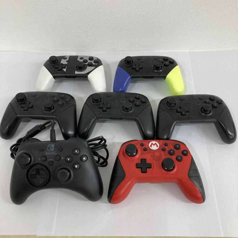 ジャンクパーツ) NintendoSwitch用コントローラー Proコン5個+非Nintendo製コントローラー2個 動作不良品 保証無拍卖