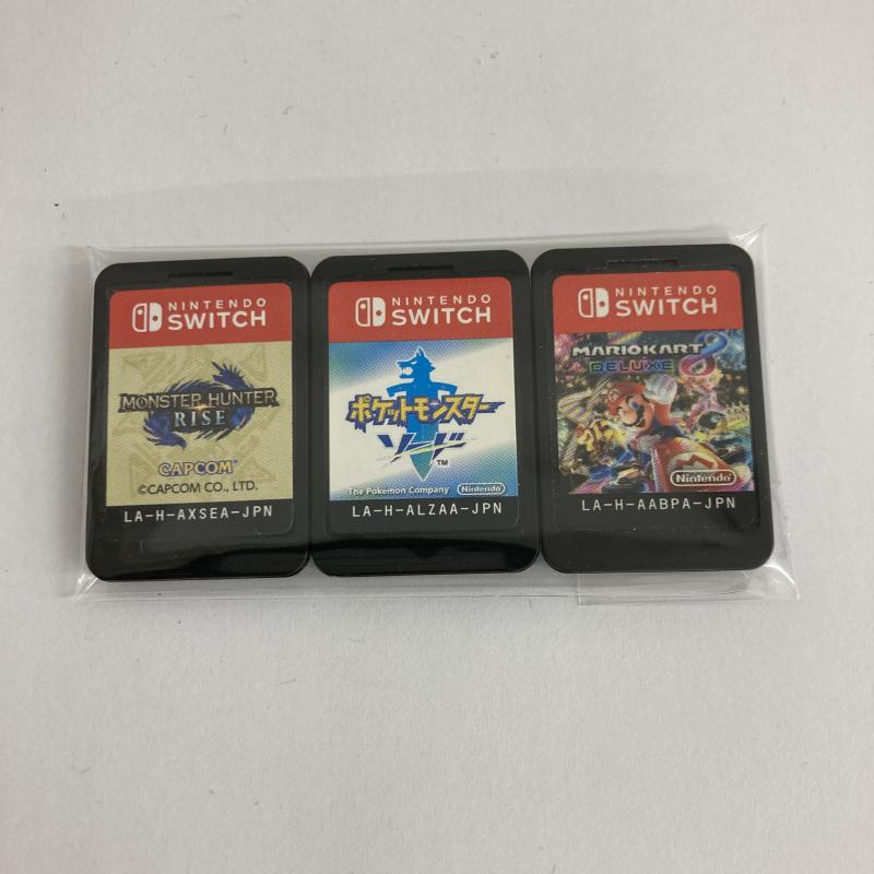 ジャンクソフト) Switch マリオカート8DX ポケモンソード モンハンライズ 3本 カセットのみ 動作不良品 返品保証無拍卖