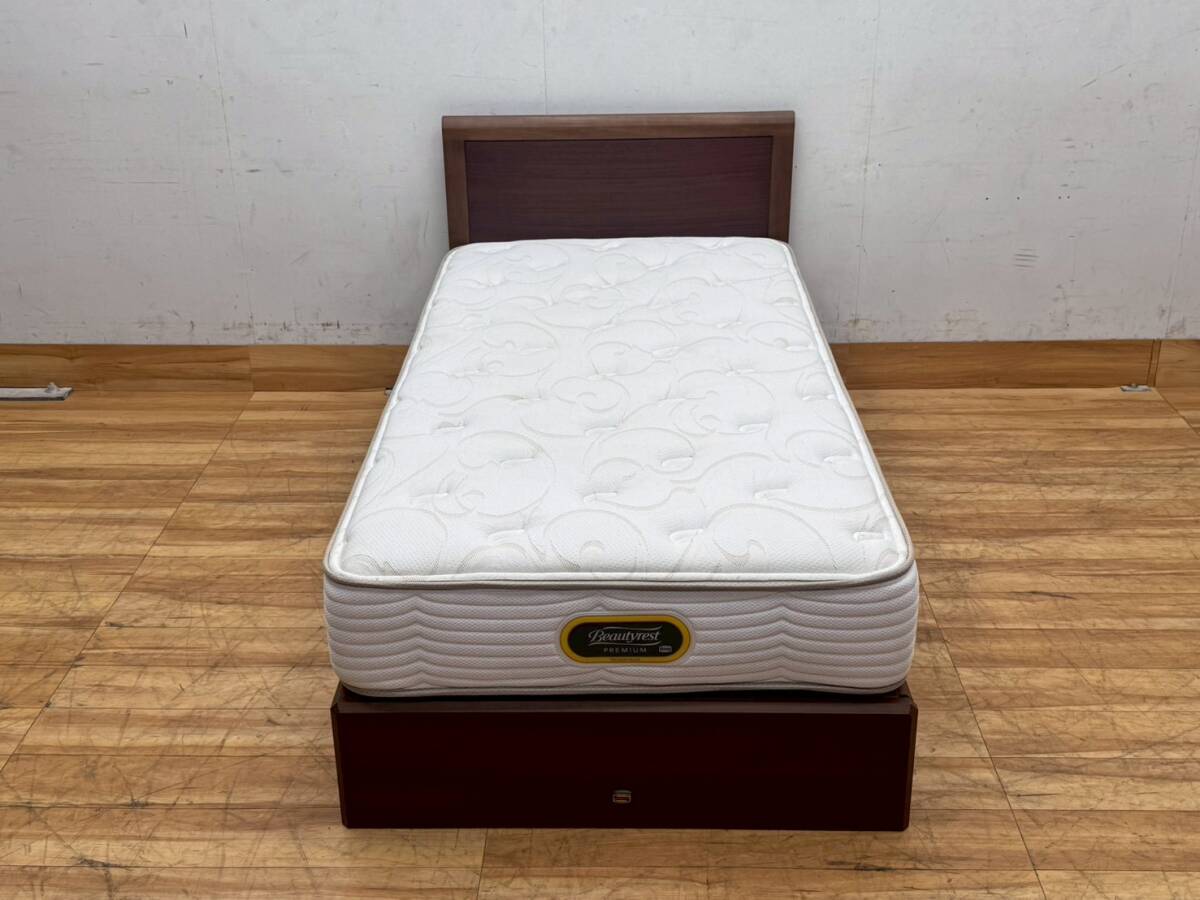 T7679☆展示品☆シモンズ☆SIMMONS☆ゴールデンバリュープレミアム☆収納付☆シングルベッド☆拍卖