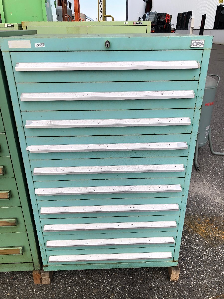 ◇OS 10段収納キャビネット 685×580×H1080mm C177366 A1 引取限定(群馬県倉庫渡し)◇小林機械◇☆拍卖