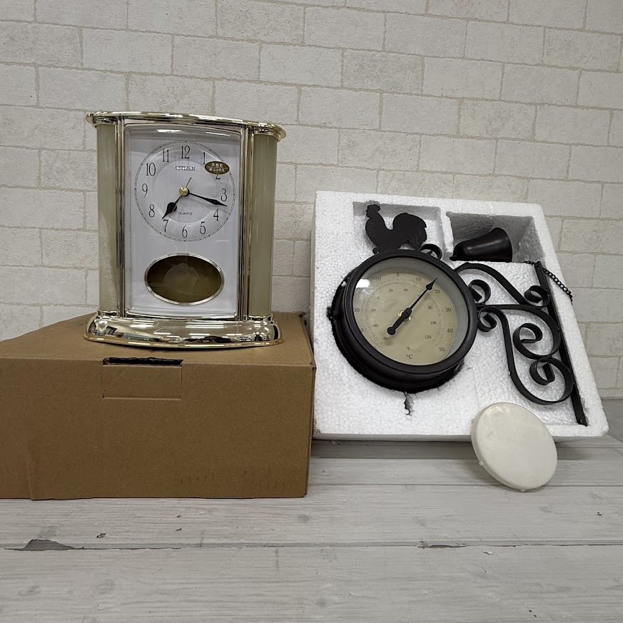 【B770-11】置時計 温度計 CITIZEN シチズン拍卖
