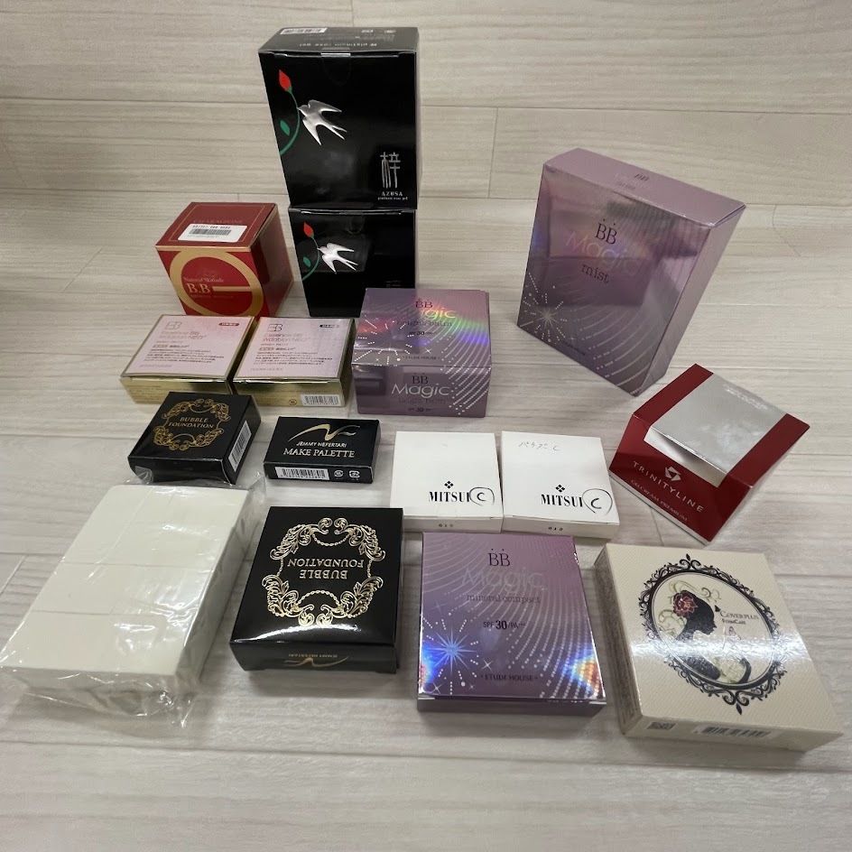 【813-11】化粧品まとめ売り プレストパウダー 美容ジェルクリーム BBクリームファンデーションなど拍卖