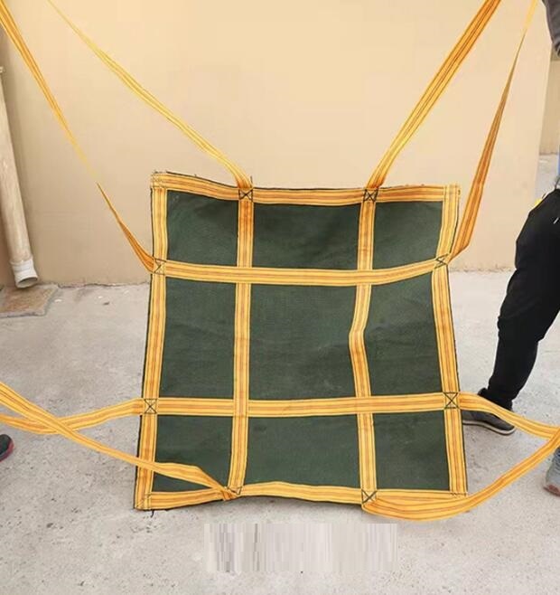 新入荷シートモッコ布モッコ吊り使用荷重1t 荷揚げモッコイージーモッコ軽量強力シートモッコ八点吊りタイプ モッコタスキ 強靭 頑丈 2X2M拍卖