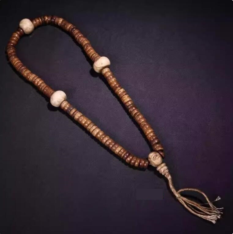 新入荷旧蔵チベット 老骨108粒 牛骨手串 仏珠 ブレスレットネックレス 風水 厄除け 縁起物 開運 守り神 金運拍卖