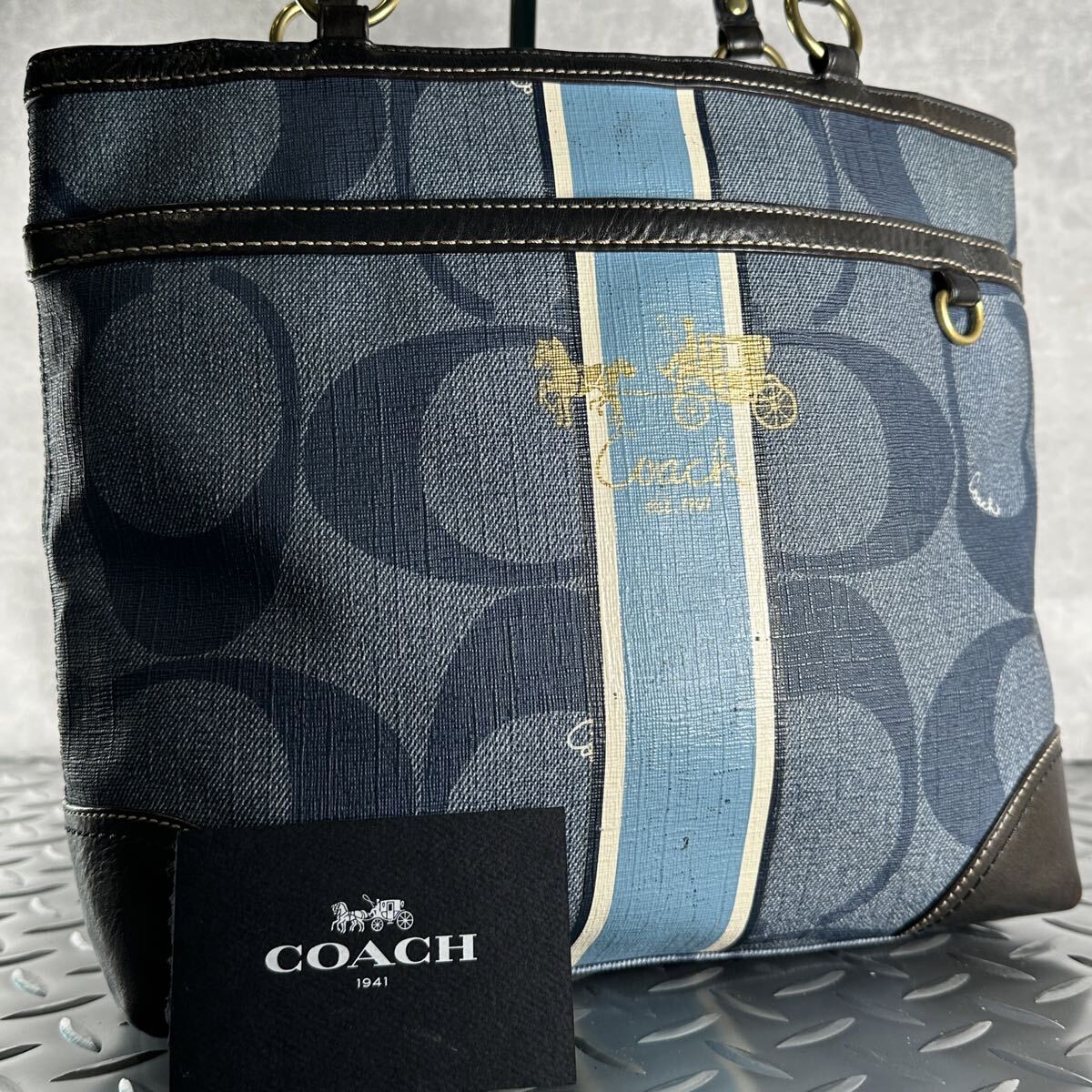 1円■COACH コーチ■トートバッグ ビジネスバッグ メンズ レディース PVCレザー ハンドバッグ シグネチャー拍卖