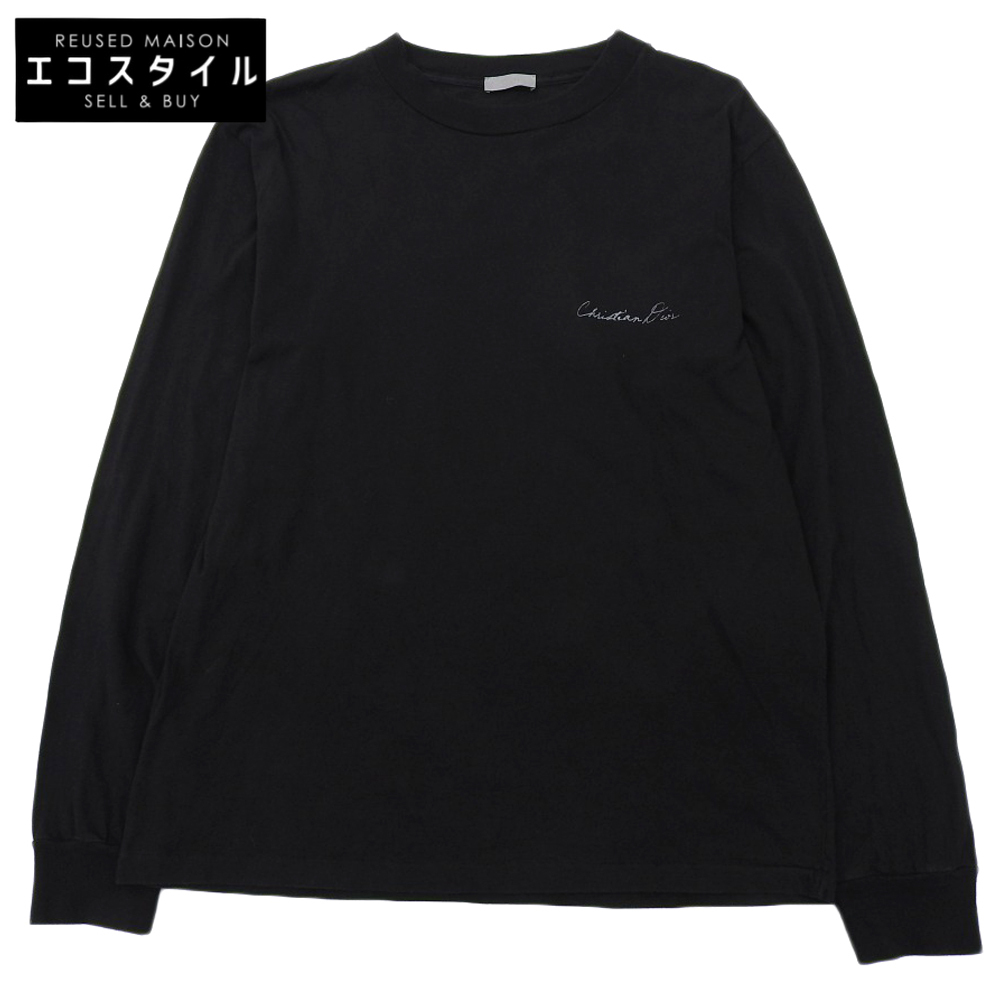 CHRISTIAN DIOR ディオール コットン Lily of the Valley バックプリント ロングスリーブ カットソー トップス ブラック S 49DJ645A0817拍卖