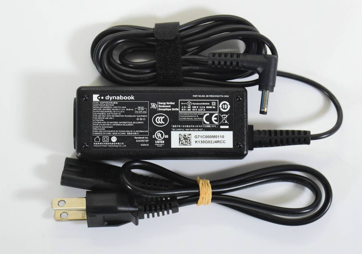 タブレット用/細ピン/外径4.0mm /TOSHIBA dynabook 19V 2.37A 45W ACアダプター /dynabook K50シリーズ タブレットなど対応/中古品拍卖
