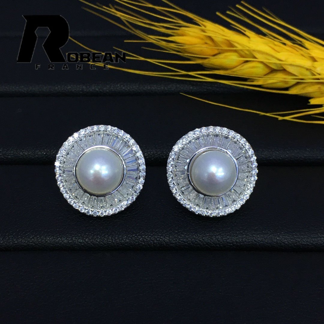 レア EU製 定価8万円★ROBEAN・淡水真珠・ピアス★天然パール パワーストーン s925 アコヤ真珠 本真珠 綺麗 オシャレ 7-8mm E1008333A拍卖