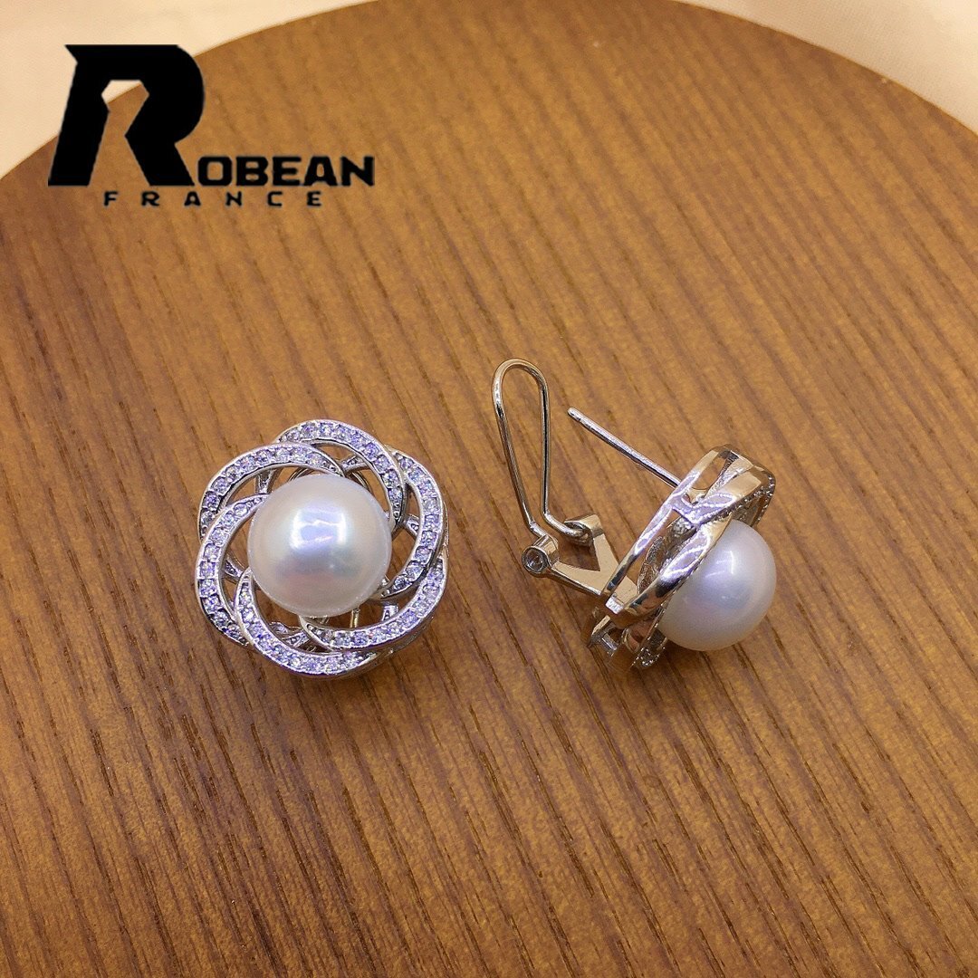 絶賛 EU製 定価8万円★ROBEAN・淡水真珠・ピアス★天然パール パワーストーン s925 アコヤ真珠 本真珠 綺麗 オシャレ 9.5-10mm E9010120拍卖