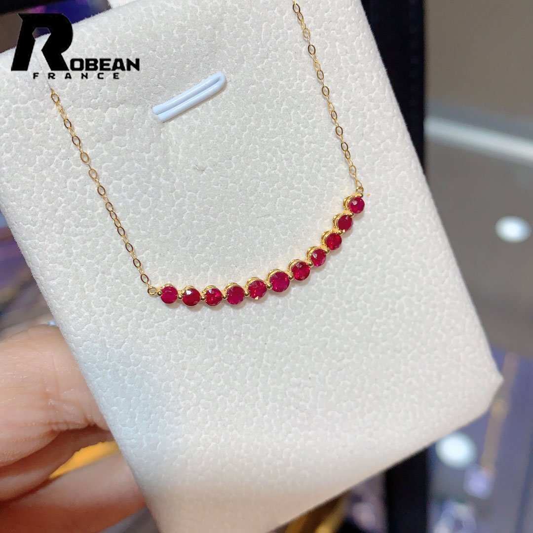 綺麗 EU製 定価99万円★ROBEAN・ルビー・ネックレス★パワーストーン 天然石 守護 綺麗 勝利の石 プレゼント ギフト K18(18金)714008拍卖