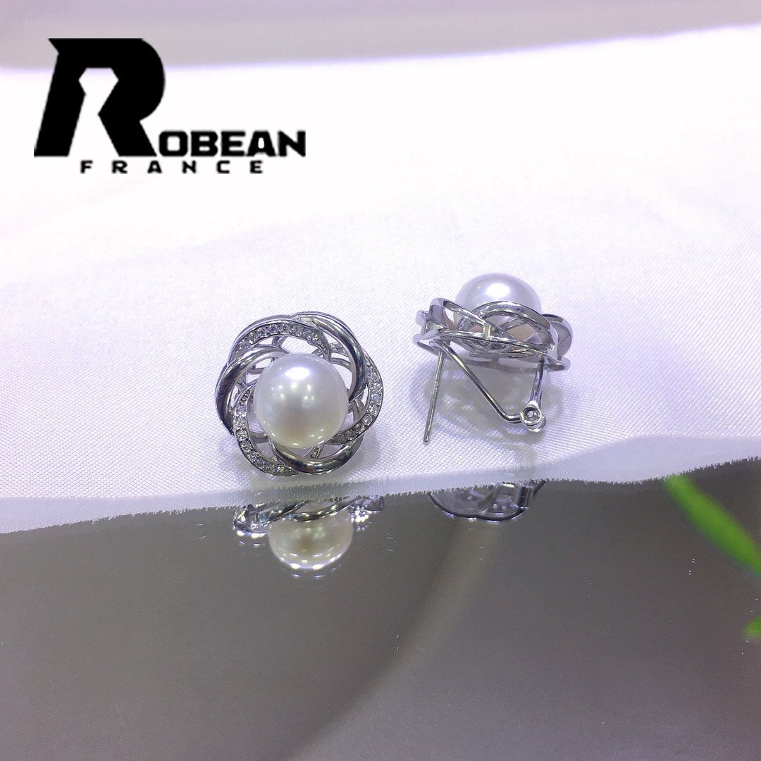 レア EU製 定価9万円★ROBEAN・淡水真珠・ピアス★天然パール パワーストーン s925 アコヤ真珠 本真珠 綺麗 オシャレ 10-10.5mm E9010125拍卖