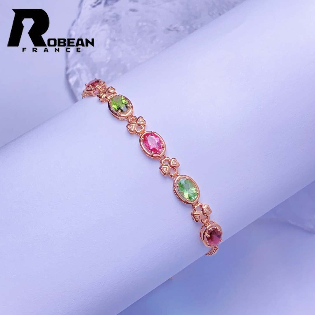 上品 EU製 定価160万円★ROBEAN・トルマリン★ブレスレット 高級 天然石 パワーストーン K18(18金)00121937拍卖