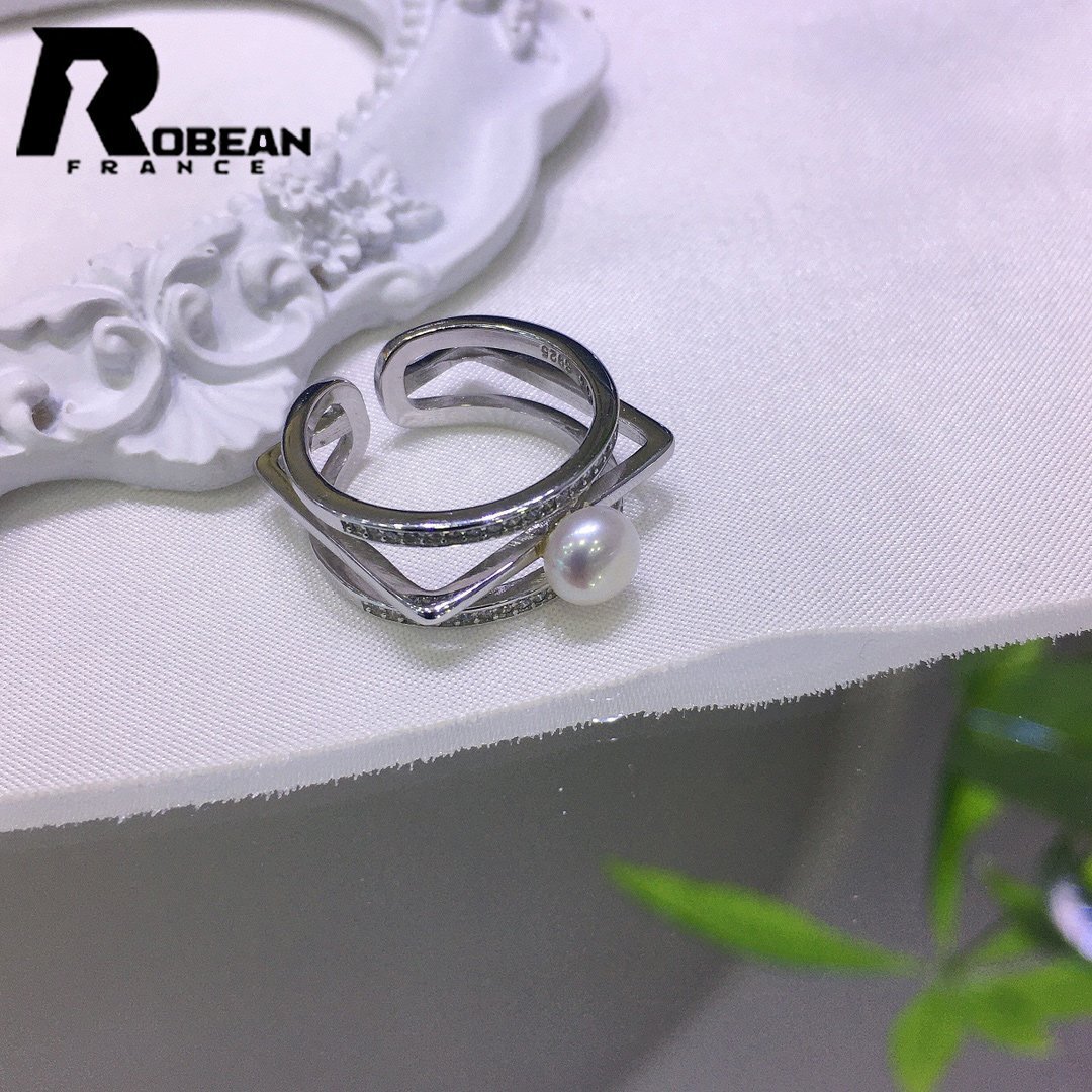 上級 EU製 定価6万円★ROBEAN・真珠・リング★天然パール パワーストーン 指輪 アコヤ真珠 本真珠 シルバー925 6-6.5mm R900649拍卖