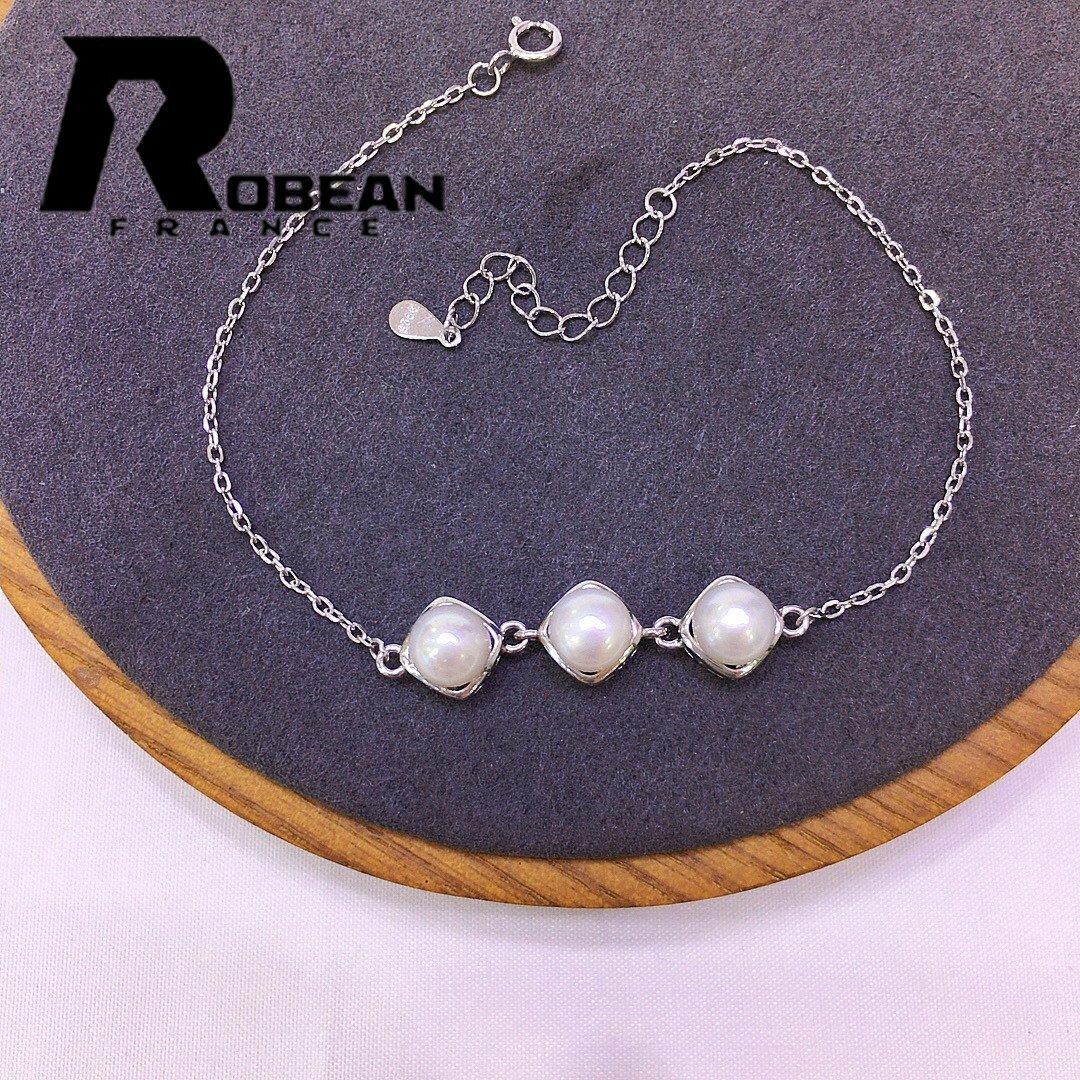 綺麗 EU製 定価9万円★ROBEAN・淡水真珠・ブレスレット★天然パール パワーストーン s925 アコヤ真珠 本真珠 オシャレ 5.7-6.3mm S900651拍卖