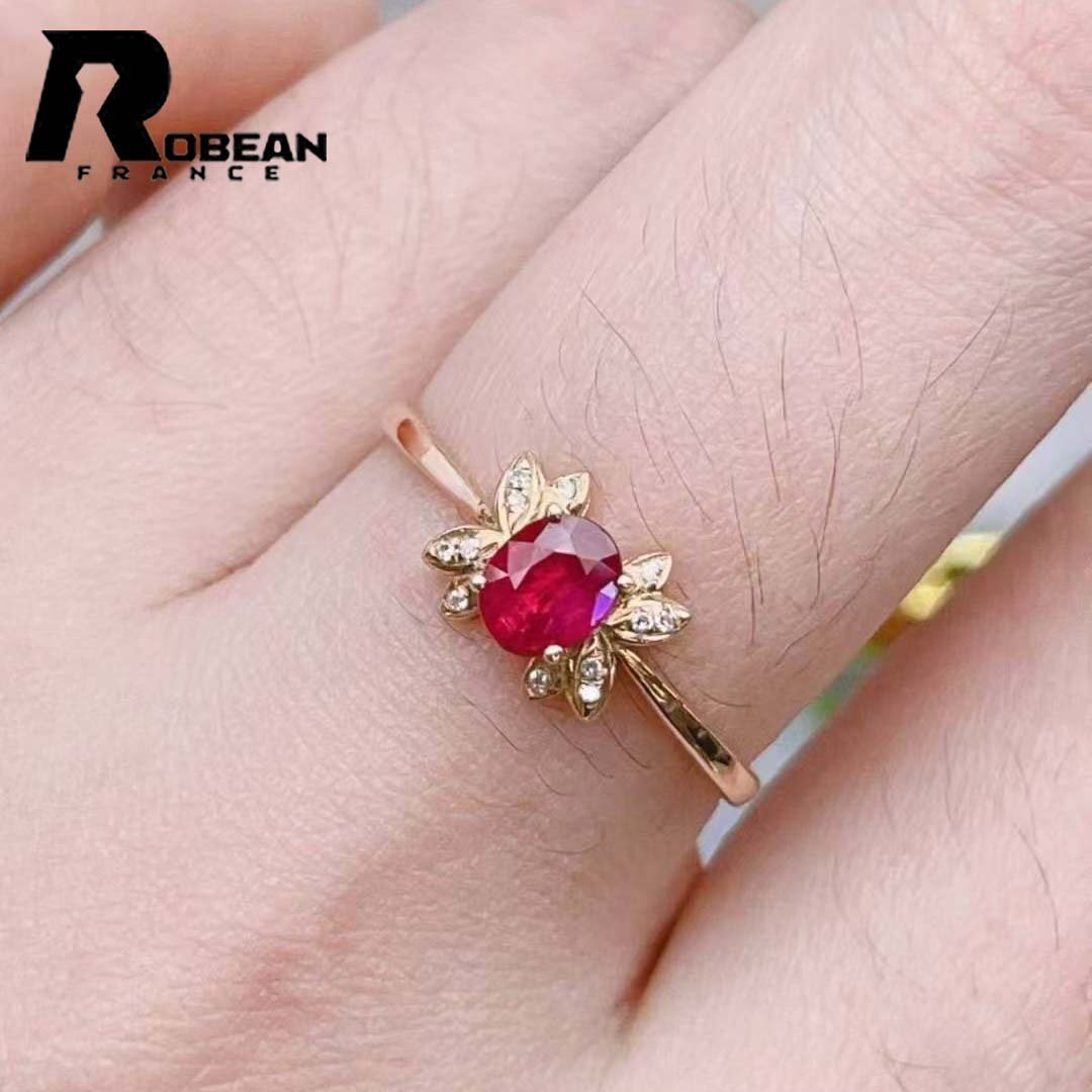 上級 EU製 定価73万円★ROBEAN・ルビー・リング★ダイヤモンド パワーストーン 勝利の石 天然石 綺麗 華やか ギフト K18(18金)00002448拍卖