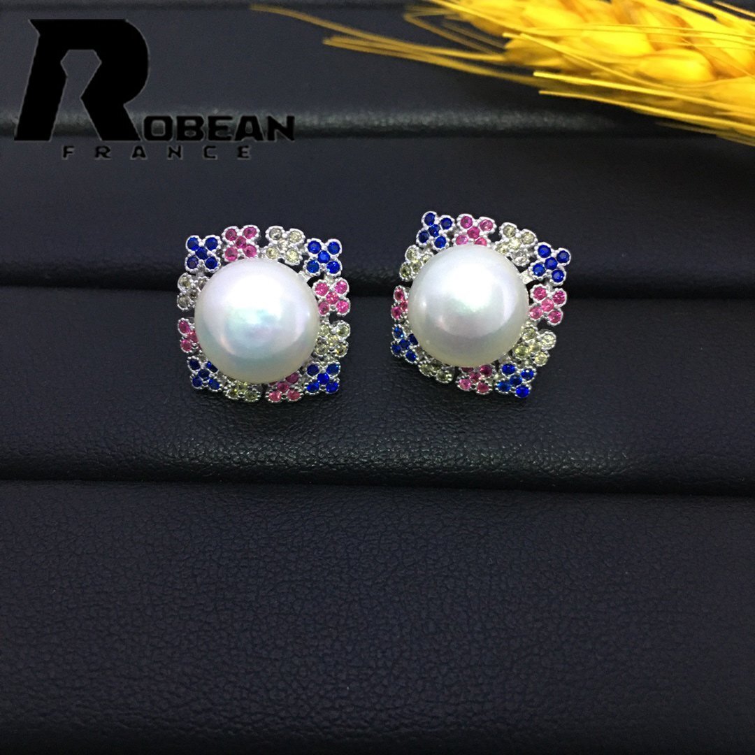 綺麗 EU製 定価7万円★ROBEAN・淡水真珠・ピアス★天然パール パワーストーン s925 アコヤ真珠 本真珠 綺麗 オシャレ 9-10mm E11102040拍卖