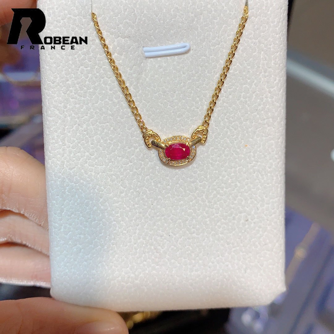 綺麗 EU製 定価272万円★ROBEAN・ルビー・ダイヤモンド・ネックレス★パワーストーン 天然石 綺麗 勝利の石 プレゼント K18(18金)714018拍卖