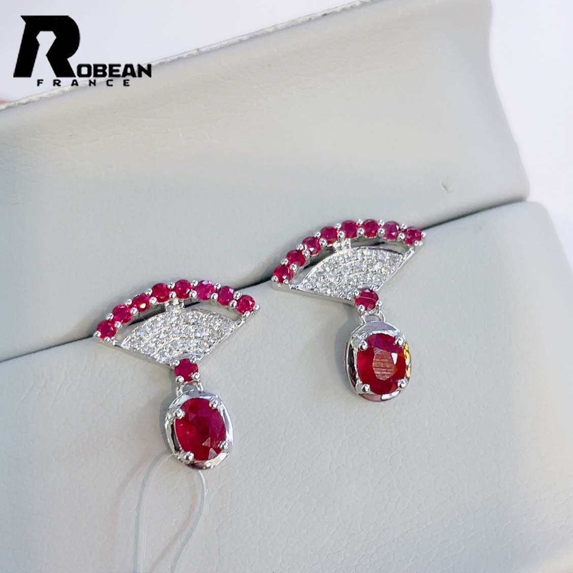 レア EU製 定価119万円★ROBEAN・ルビー・ピアス★ダイヤモンド パワーストーン 勝利の石 天然石 綺麗 華やか ギフト K18(18金)00125550拍卖